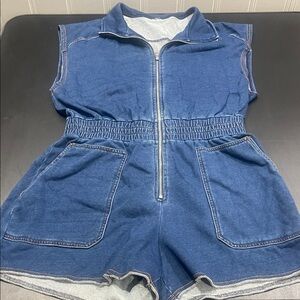 Women's Blue Denim Romper